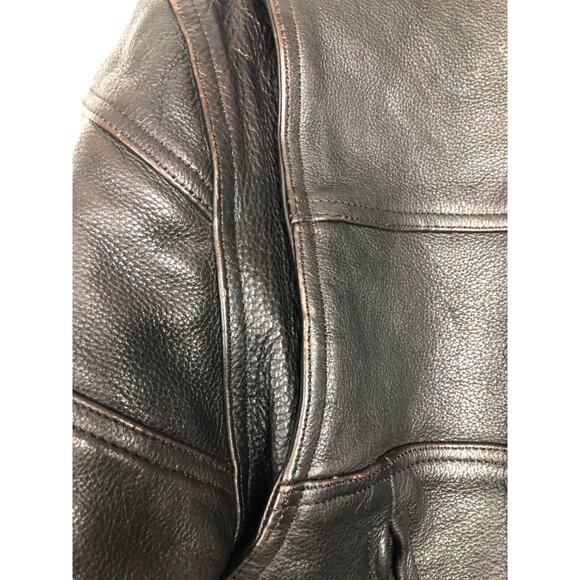 UNIK Ultra Heavy LEATHER Motorcycle Zip Buckle Lined Jacket Womens Size S Black - Picture 10 of 12
